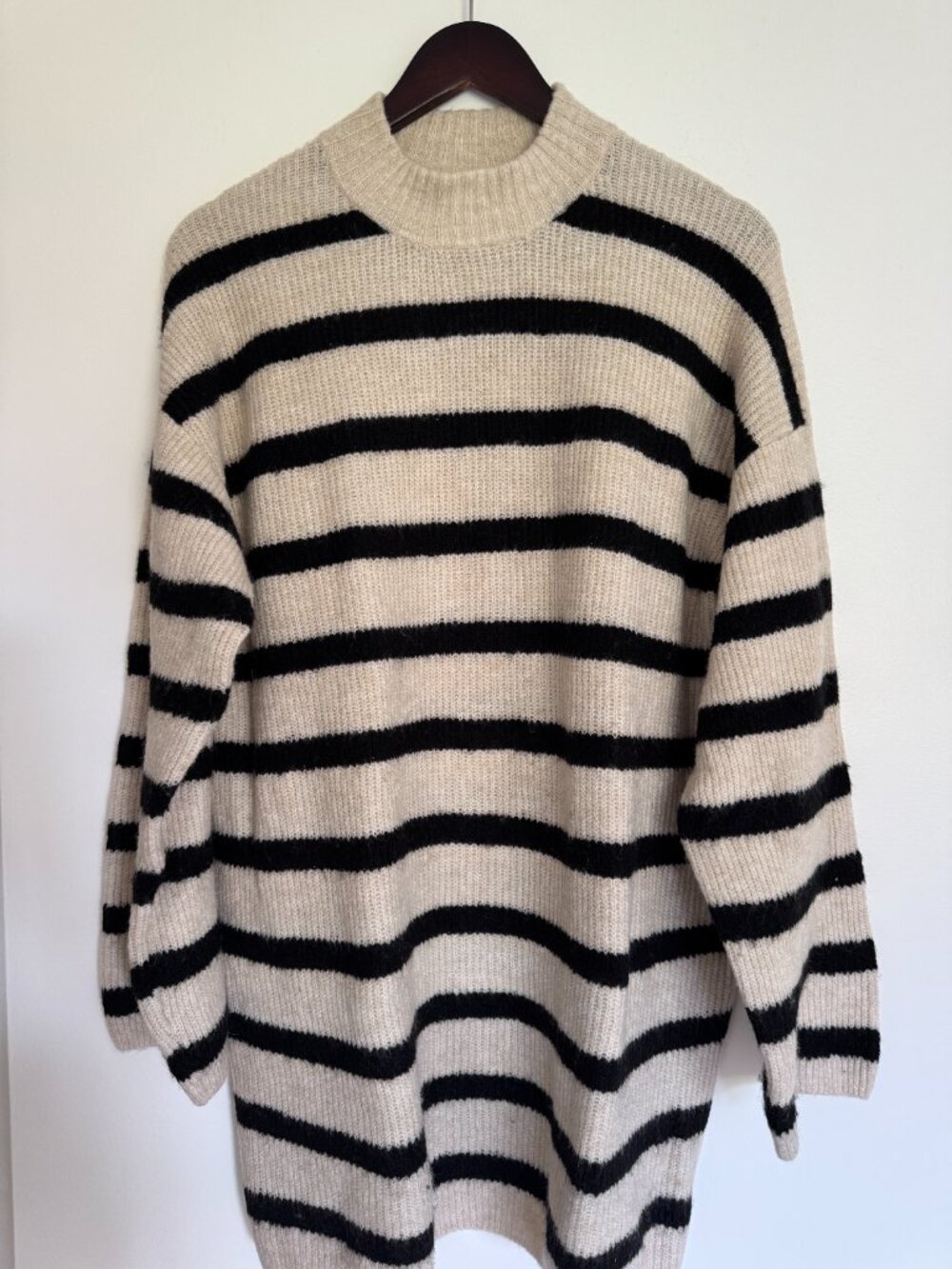 H&M COZY SWEATER STRIPE DRESS SIZE MEDIUM M
